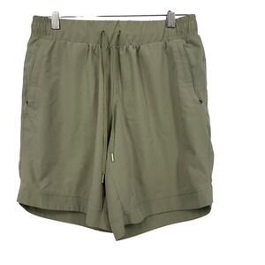 CALIA Womens Anywhere Shorts Olive Green Elastic Waist Drawstring Size S Gym